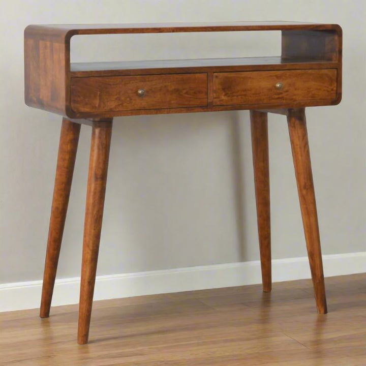 Console Table- Curved Chestnut