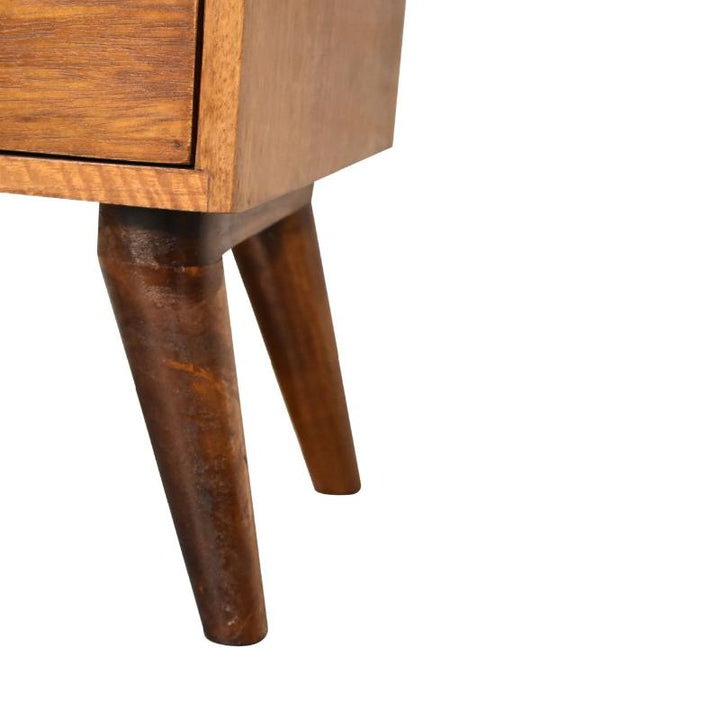 Bedside Table- 4 Drawer- Multi Chestnut