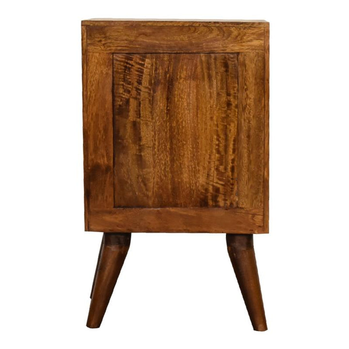 Bedside Table- 4 Drawer- Multi Chestnut