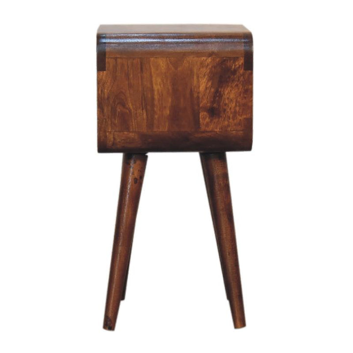 Open Bedside Table- Mini Chestnut Curved