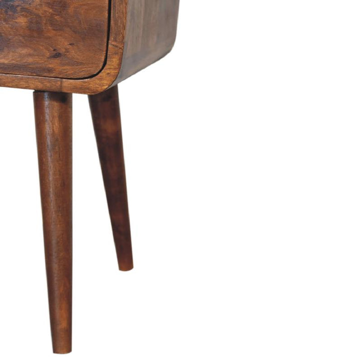 Open Bedside Table- Mini Chestnut Curve