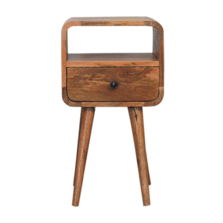 Open Bedside Table-  Mini Oakish Curve