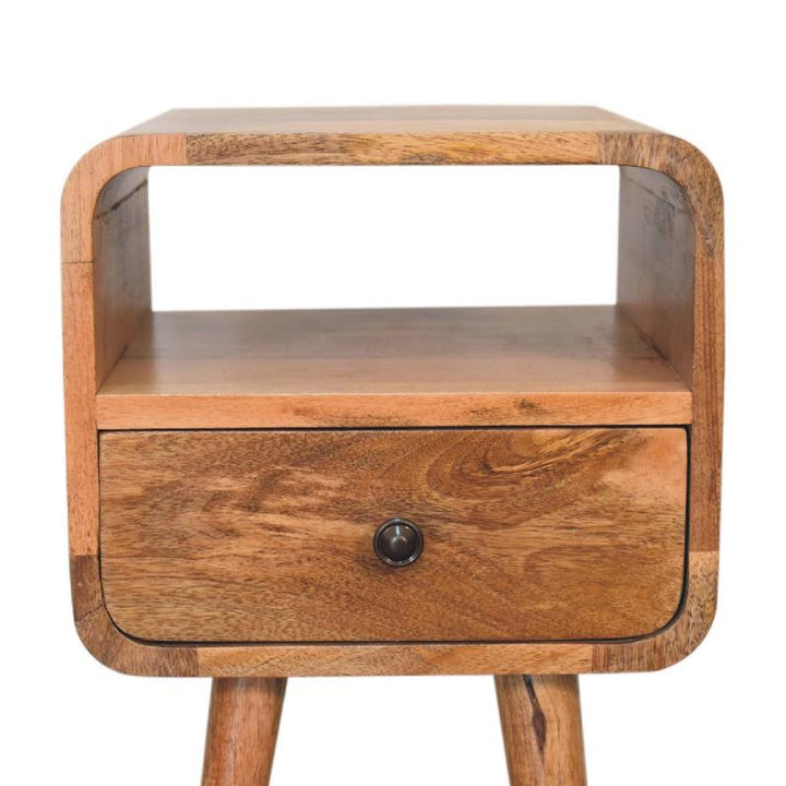 Open Bedside Table-  Mini Oakish Curve