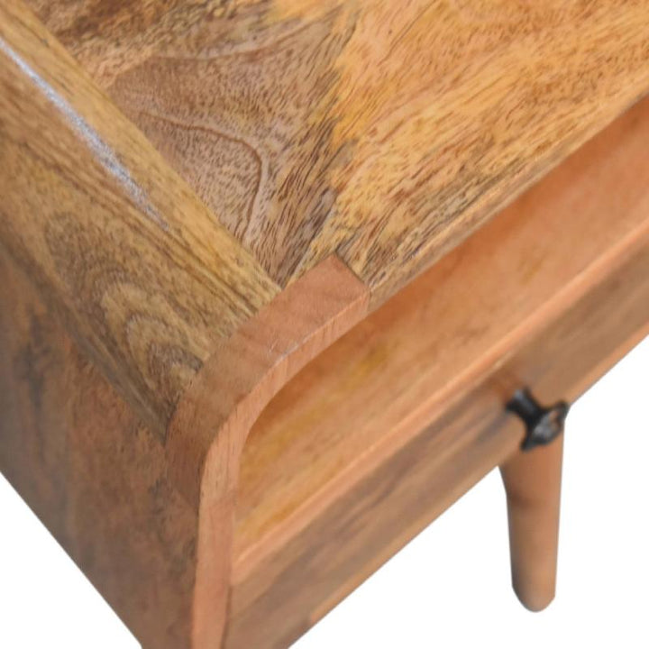 Open Bedside Table-  Mini Oakish Curve