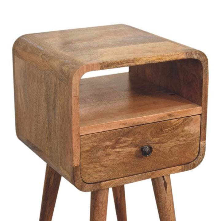 Open Bedside Table-  Mini Oakish Curve