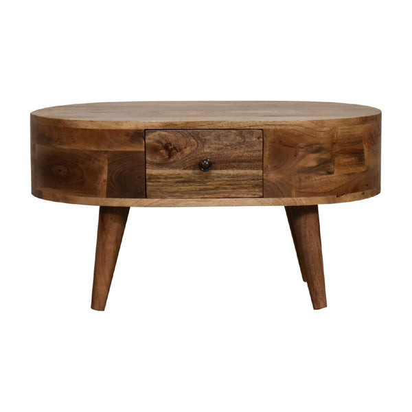 Rounded Coffee Table- Mini Oak-ish