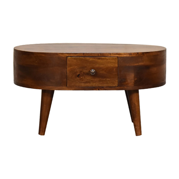 Rounded Coffee Table- Mini Chestnut