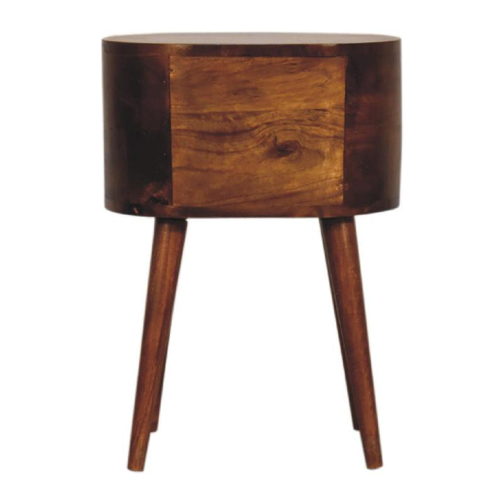 Rounded Bedside Table- Mini Chestnut