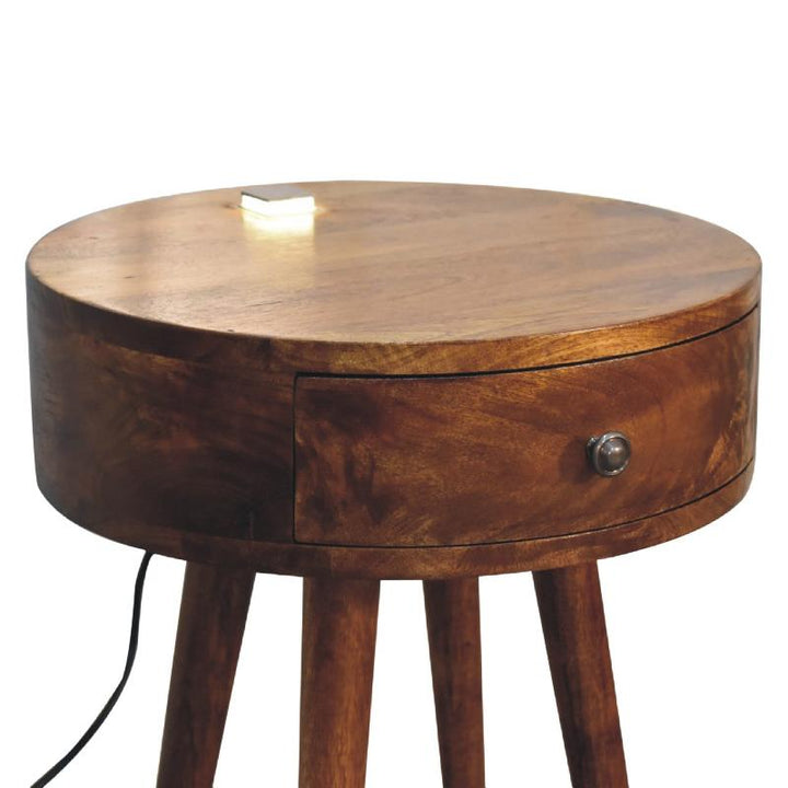 Chestnut Bedside Table- Single