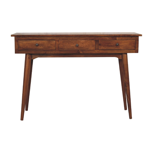 Large Chestnut Console Table- 3 Drawer