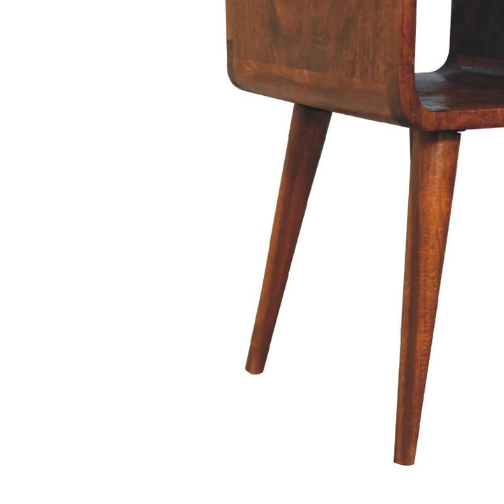 Mini Lower Bedside Table- Chestnut Curve