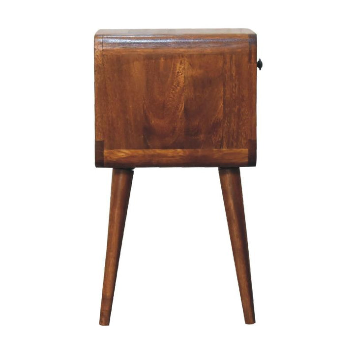 Mini Lower Bedside Table- Chestnut Curve