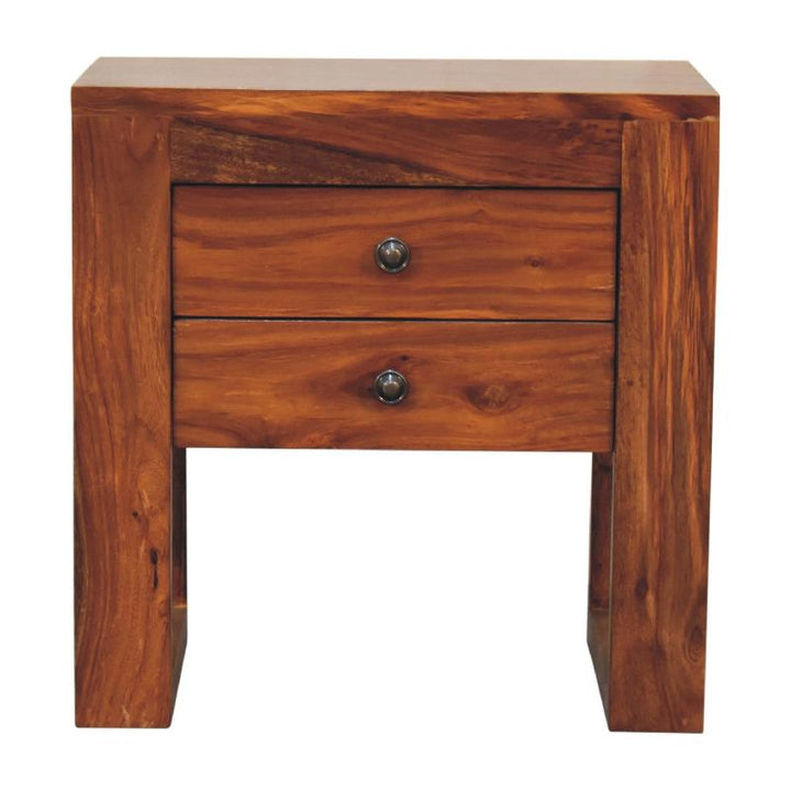 Bedside Table- U-Square Honey