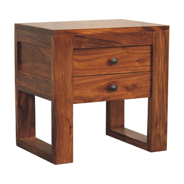 Bedside Table- U-Square Honey