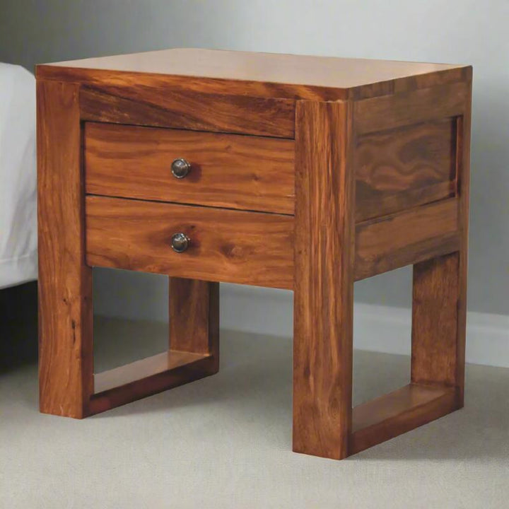 Bedside Table- U-Square Honey