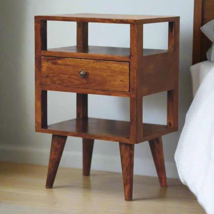 Chestnut Bedside Table- Dante