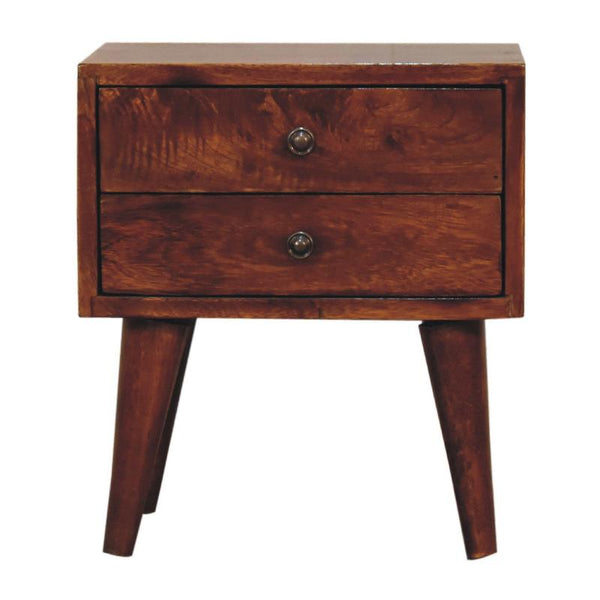 Bedside Table- Mini Chestnut Modern