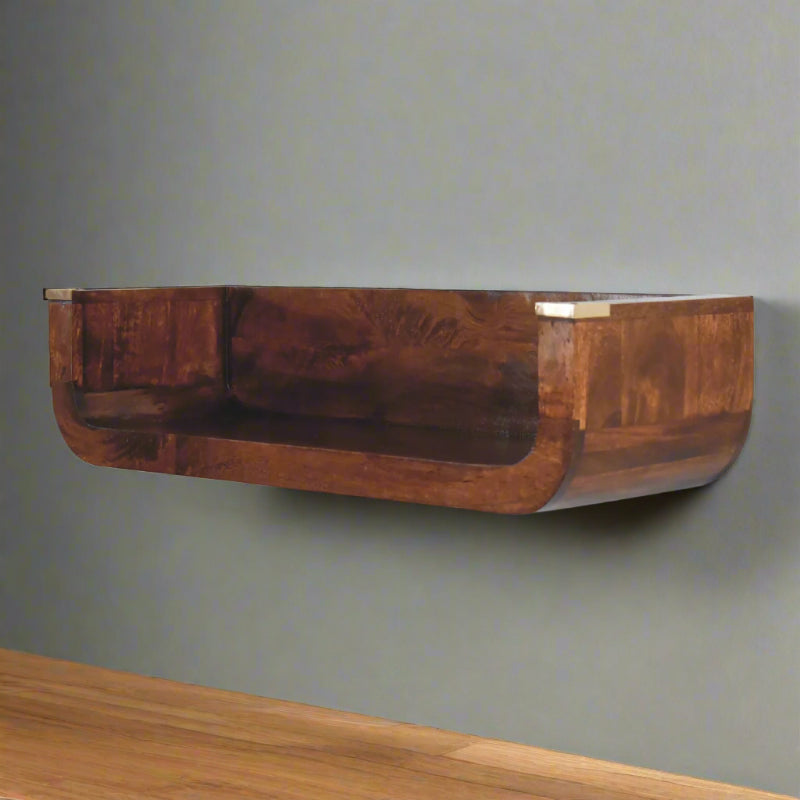 Chestnut Floating Console Table- Indira