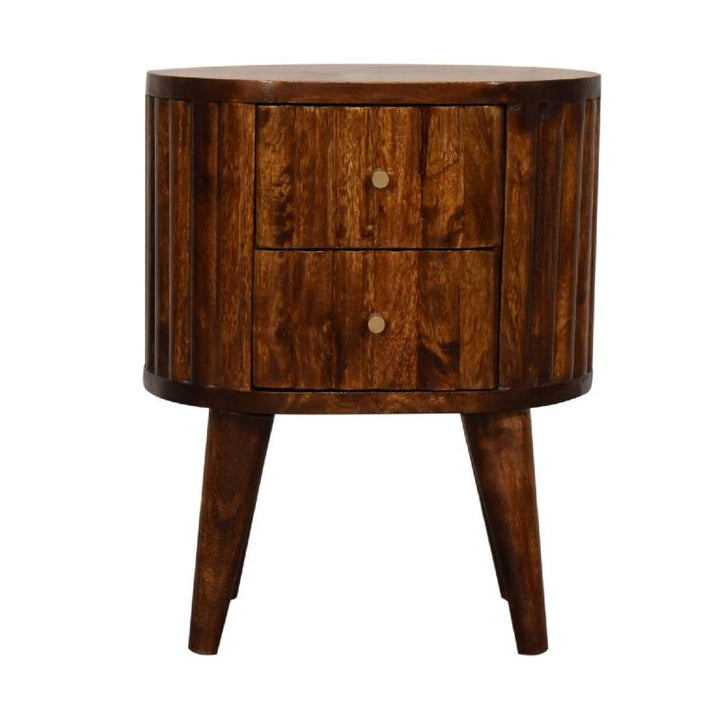 Bedside Table- Stripe Chestnut