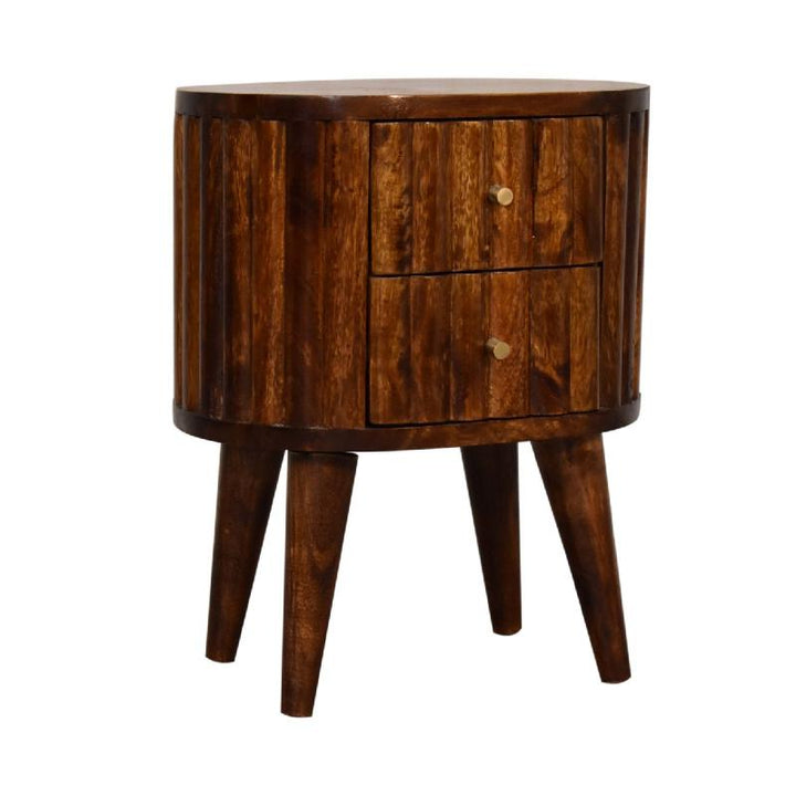 Bedside Table- Stripe Chestnut