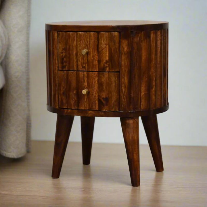 Bedside Table- Stripe Chestnut