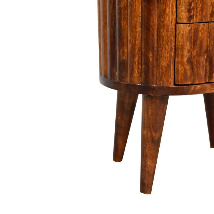 Bedside Table- Stripe Chestnut