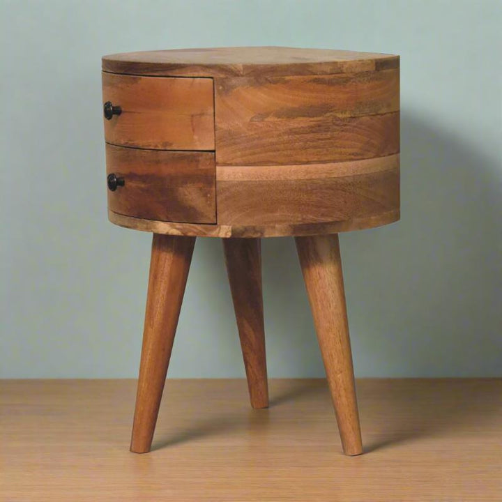 Bedside Table- Odyssey Oak-ish Tripod