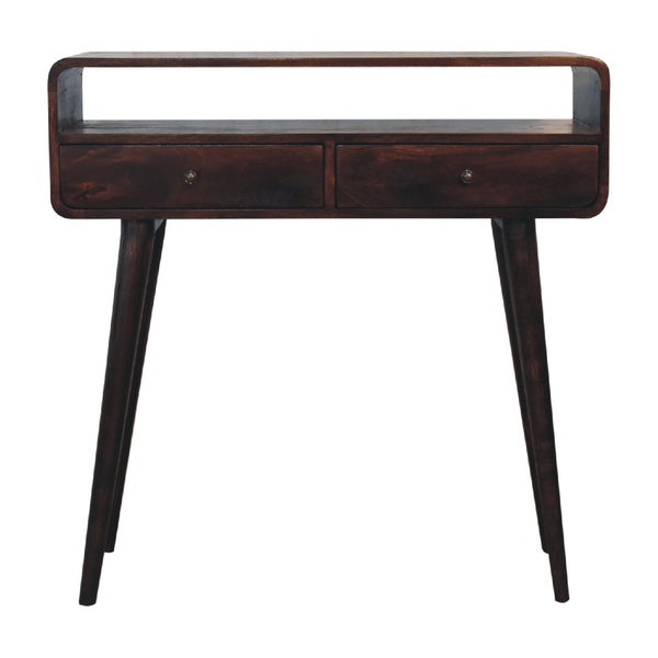 Console Table- Curved Light Walnut