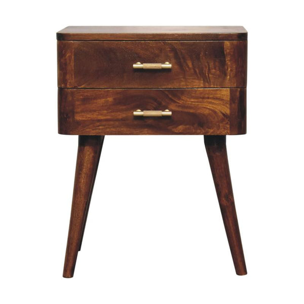 Chestnut Bedside Table- T-Bar- Nordic