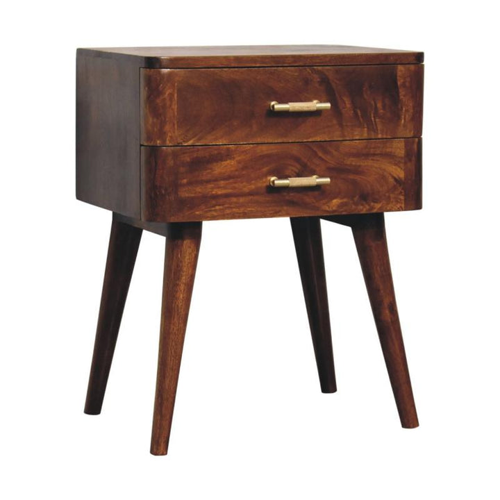 Chestnut Bedside Table- T-Bar- Nordic