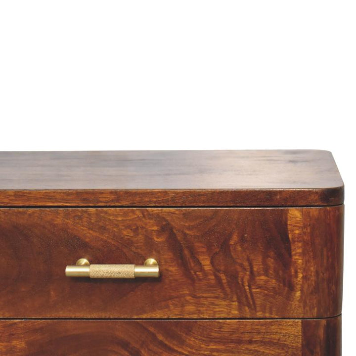 Chestnut Bedside Table- T-Bar- Nordic