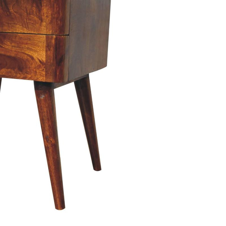 Chestnut Bedside Table- T-Bar- Nordic