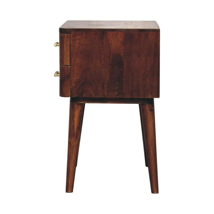 Chestnut Bedside Table- T-Bar- Nordic