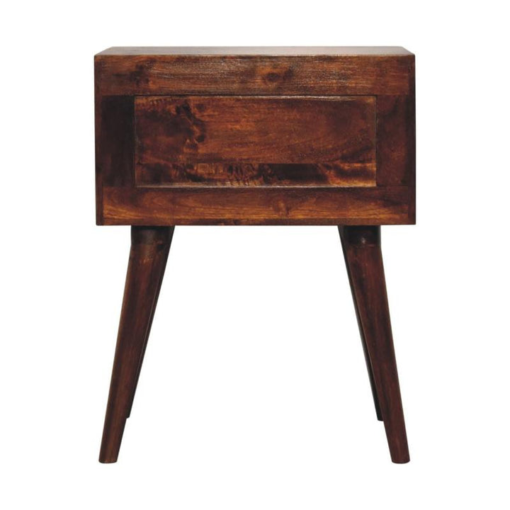 Chestnut Bedside Table- T-Bar- Nordic