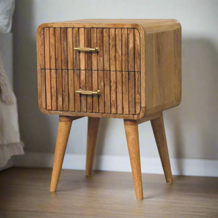 Bedside Table- T-bar Ridged