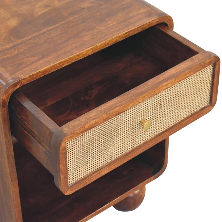 Open Bedside Table- Chestnut- Woven