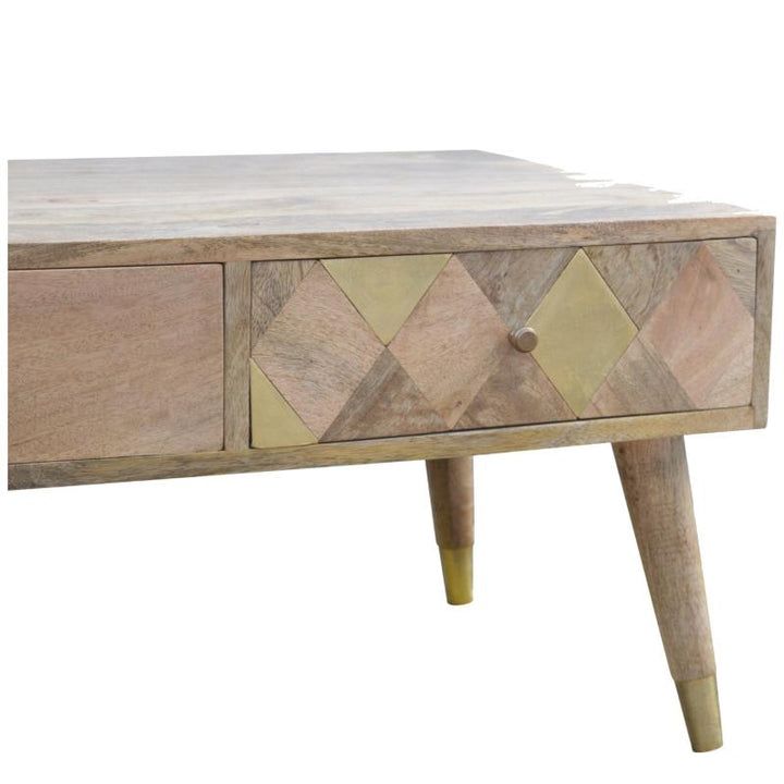 Coffee Table- Oak-ish- Gold Inlay