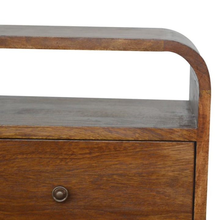 Bedside Table- Chestnut Curve- 2 Drawer