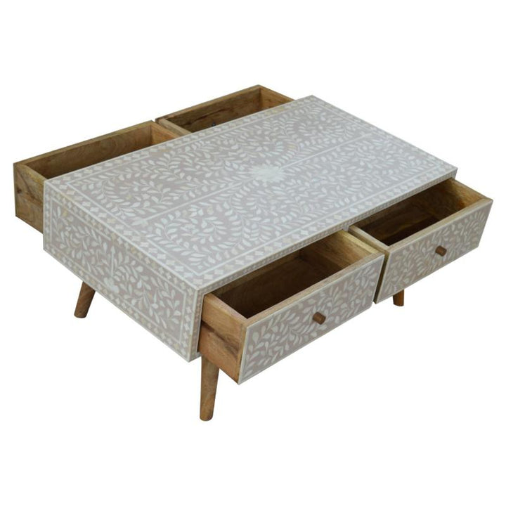 Coffee Table- Taupe Floral Bone