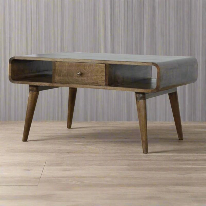 Coffee Table- Curved- Grey Washed