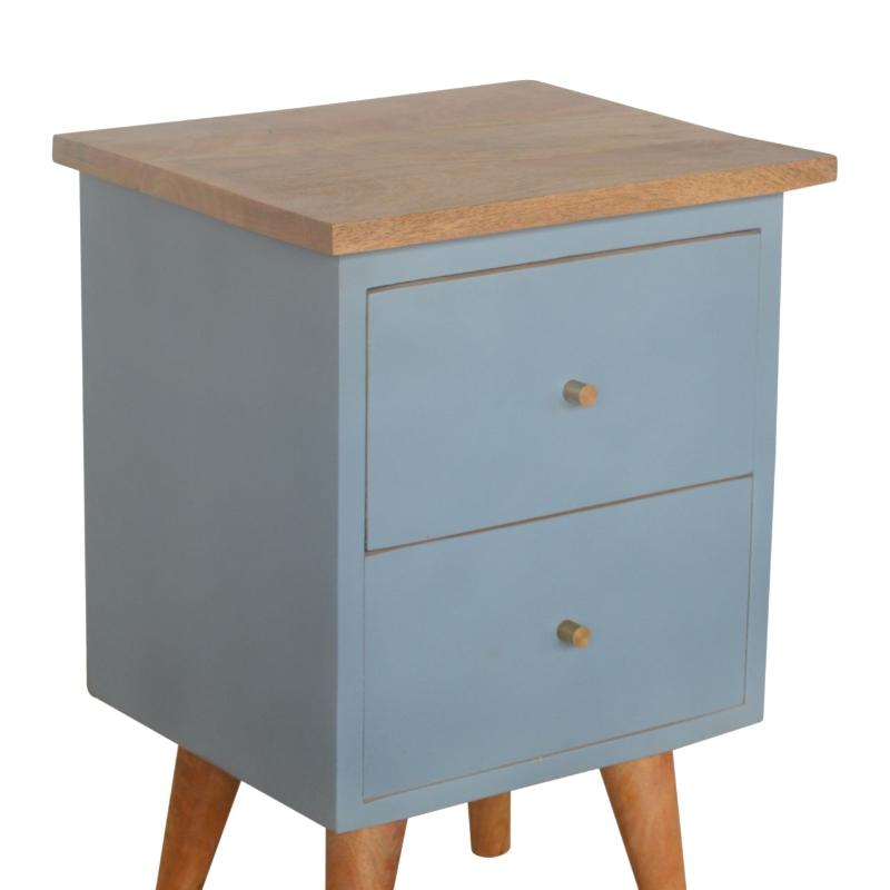 Bedside Table- Hand Painted in Blue