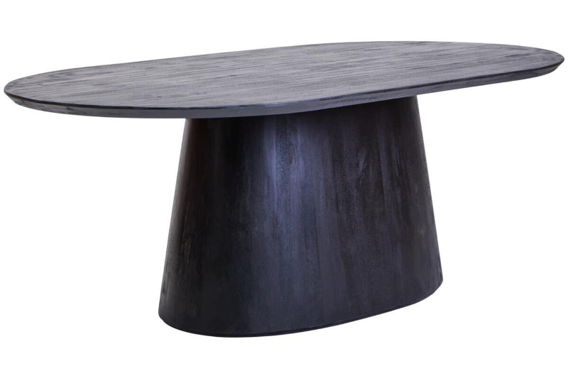 Oval Dining Table- Perdoba Mango Wood in Black Finish