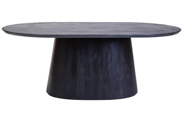 Oval Dining Table- Perdoba Mango Wood in Black Finish