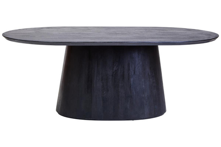 Oval Dining Table- Perdoba Mango Wood in Black Finish