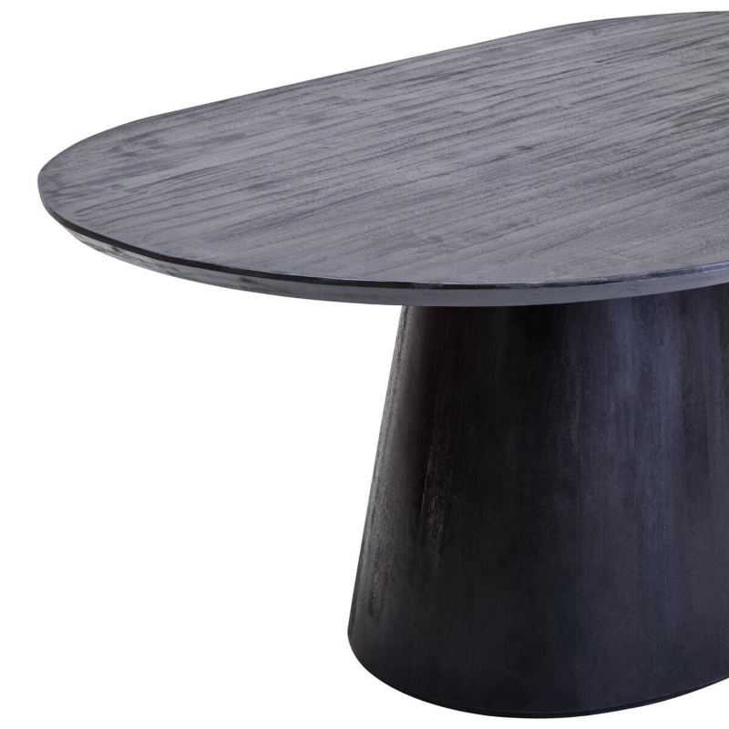 Oval Dining Table- Perdoba Mango Wood in Black Finish