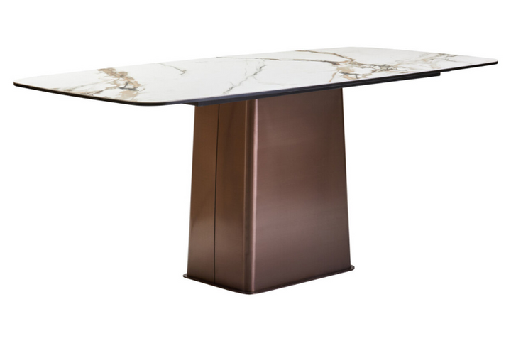 Rectangular Dining Table- Imperia White Ceramic Marble Effect