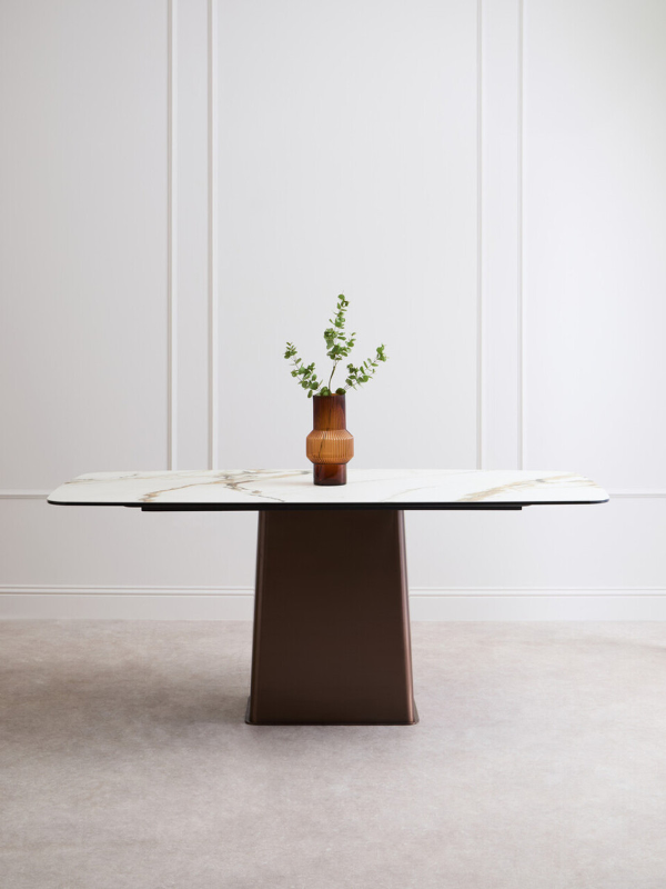 Rectangular Dining Table- Imperia White Ceramic Marble Effect