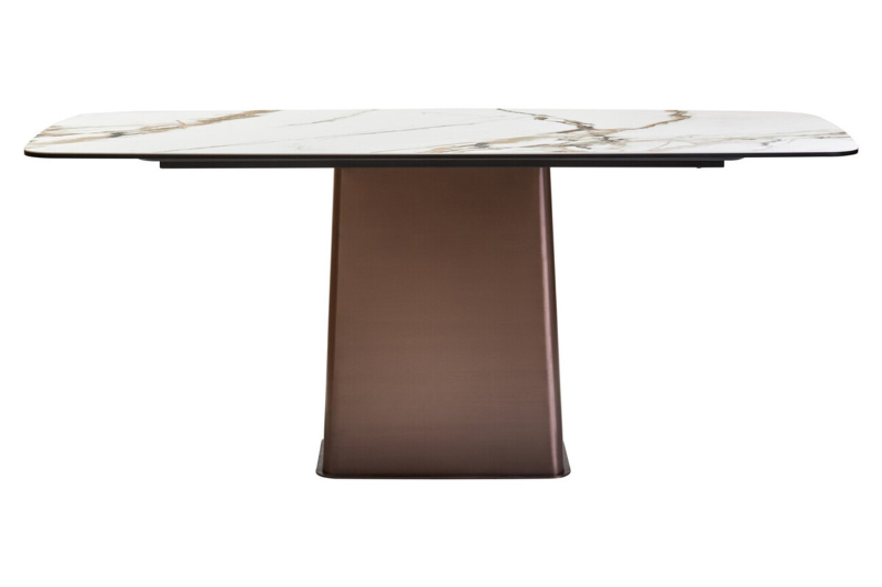 Rectangular Dining Table- Imperia White Ceramic Marble Effect