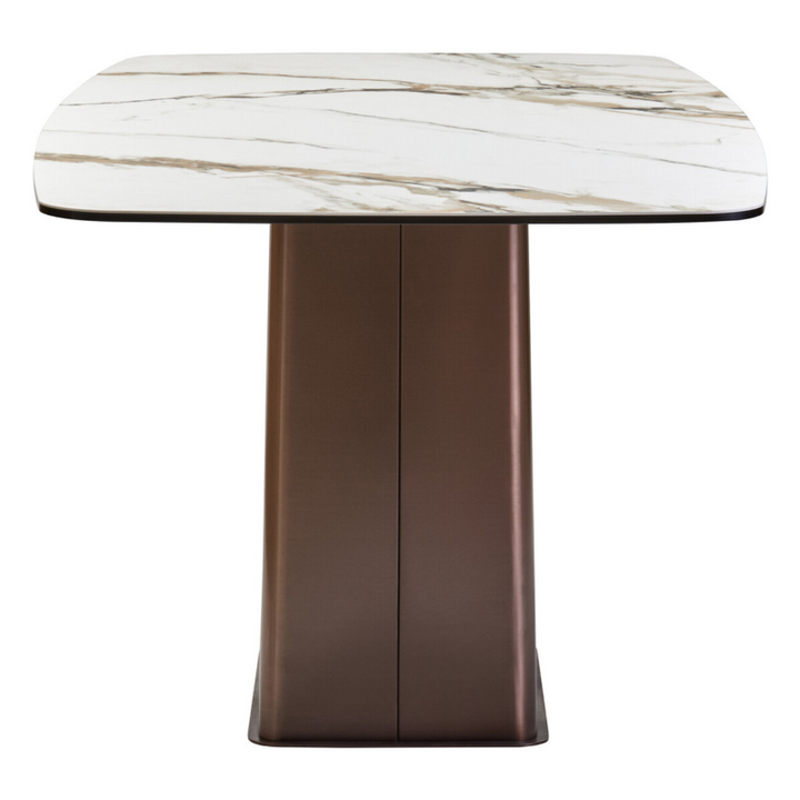 Rectangular Dining Table- Imperia White Ceramic Marble Effect