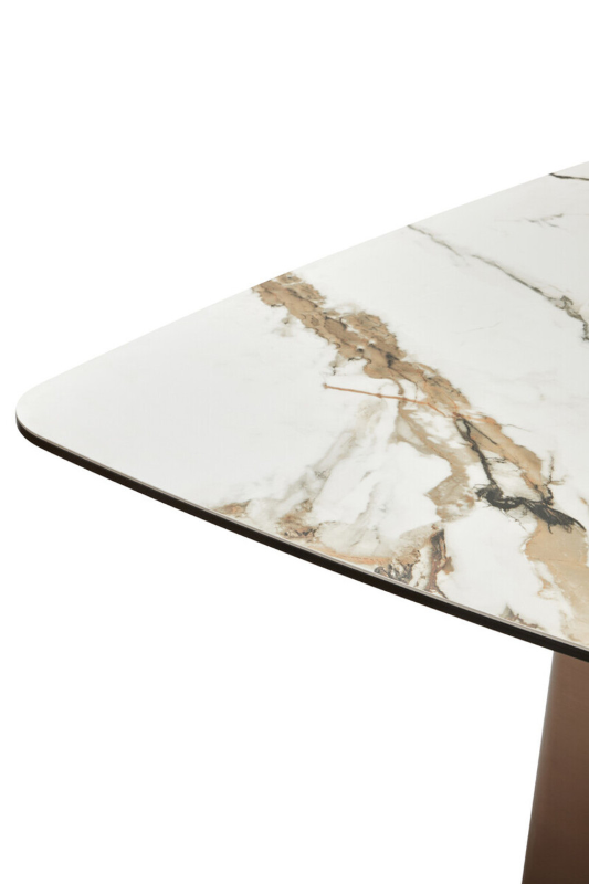 Rectangular Dining Table- Imperia White Ceramic Marble Effect